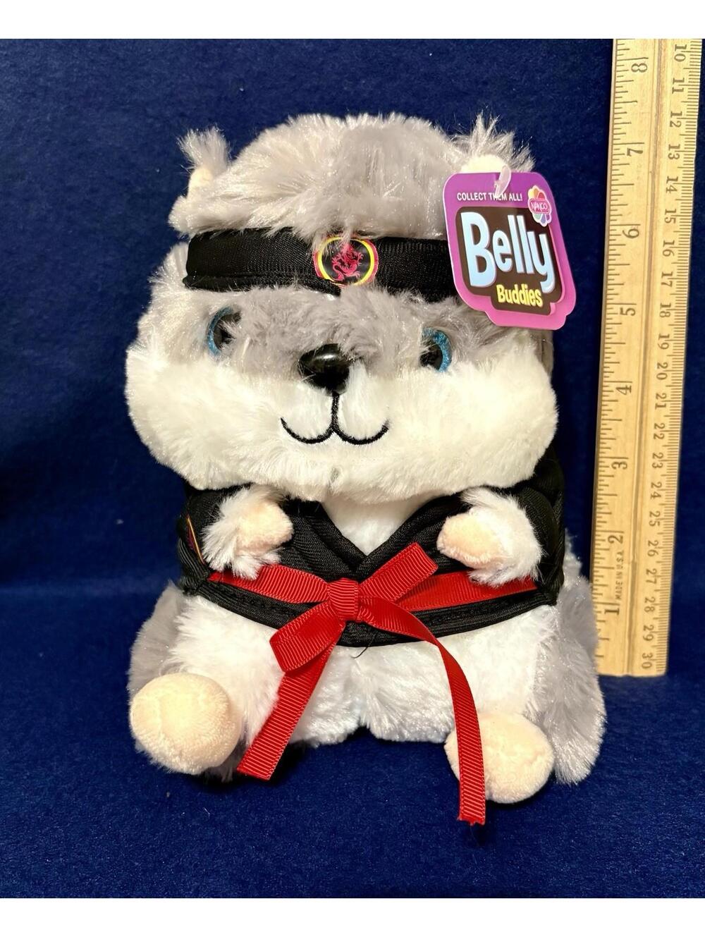 8.5" Belly Buddy Ninja ~Hampster Stuffed Animal In Ninja Attire